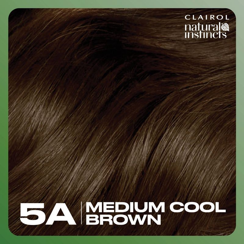 slide 3 of 8, Natural Instincts Clairol Demi-Permanent Hair Color Dye Cream Kit - 5A Medium Cool Brown, Clove, 1 ct