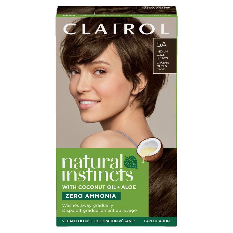 slide 1 of 8, Natural Instincts Clairol Demi-Permanent Hair Color Cream Kit - 5A Medium Cool Brown, Clove, 1 ct