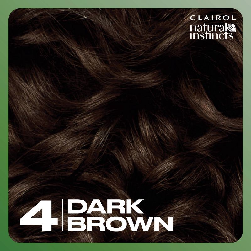 slide 3 of 9, Natural Instincts Clairol Demi-Permanent Hair Color Dye Cream Kit - 4 Dark Brown, Nutmeg, 1 ct