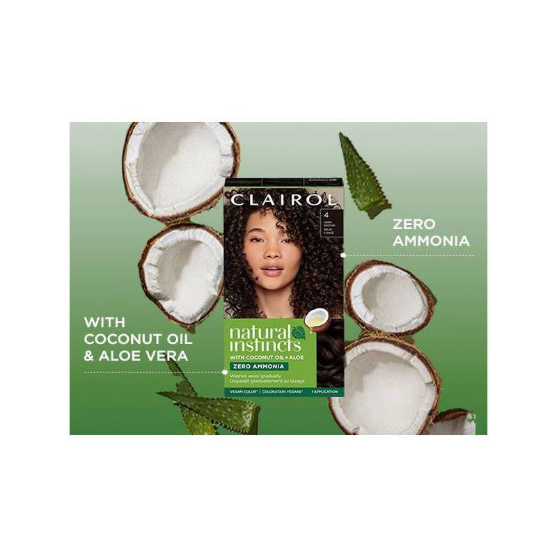 slide 6 of 9, Natural Instincts Clairol Demi-Permanent Hair Color Dye Cream Kit - 4 Dark Brown, Nutmeg, 1 ct