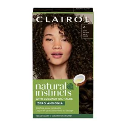 Natural Instincts Clairol Demi-Permanent Hair Color Dye Cream Kit - 4 Dark Brown, Nutmeg