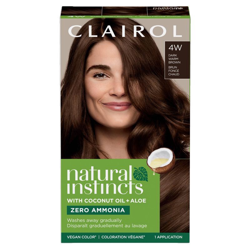 slide 1 of 8, Natural Instincts Clairol Demi-Permanent Hair Color Cream Kit - 4W Dark Warm Brown, Roasted Chestnut, 1 ct