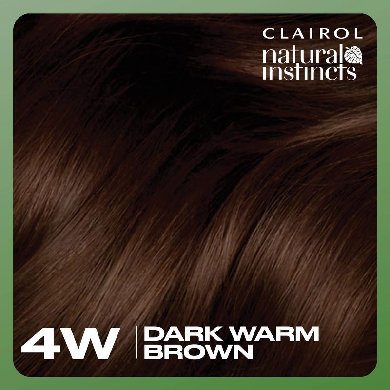slide 3 of 8, Natural Instincts Clairol Demi-Permanent Hair Color Dye Cream Kit - 4W Dark Warm Brown, Roasted Chestnut, 1 ct