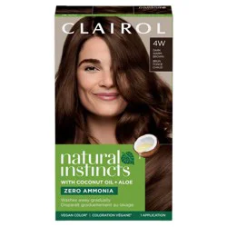 Natural Instincts Instincts Clairol Demi-Permanent Hair Color Dye Cream Kit - 4W Dark Warm Brown, Roasted Chestnut: Ammonia-Free, Contains Vitamin E, Vegan