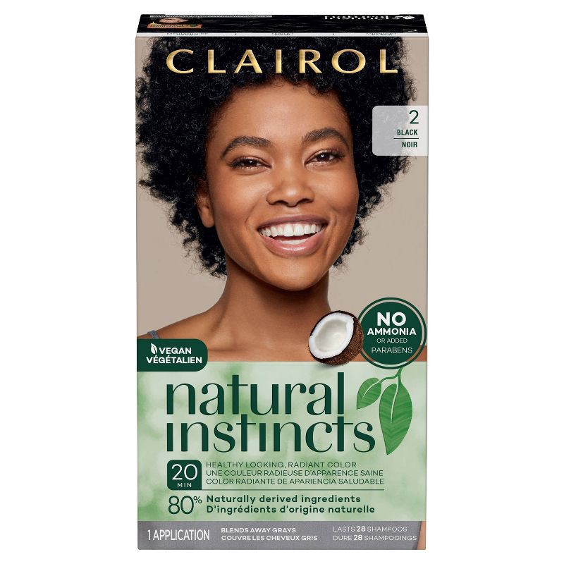 slide 1 of 8, Natural Instincts Clairol Demi-Permanent Hair Color Cream Kit - 2 Black, Midnight, 1 ct