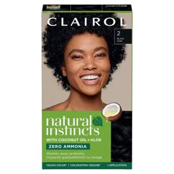Natural Instincts Clairol Demi-Permanent Hair Color Dye Kit - 2 Black, Midnight