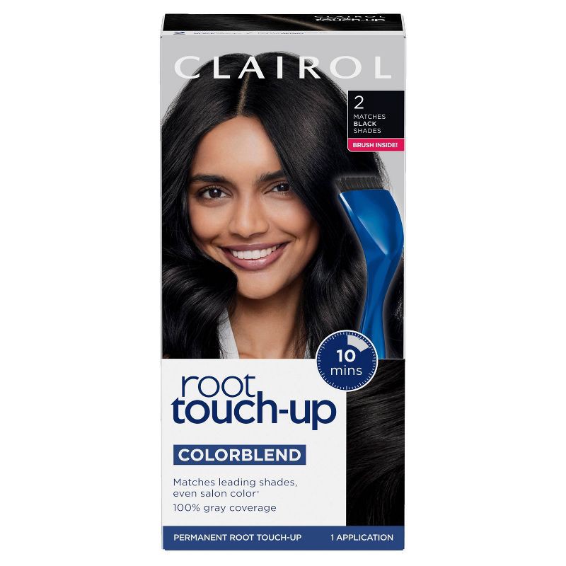 slide 1 of 9, Clairol Root Touch-Up Permanent Hair Color - 2 Black - 1 Kit, 1 ct