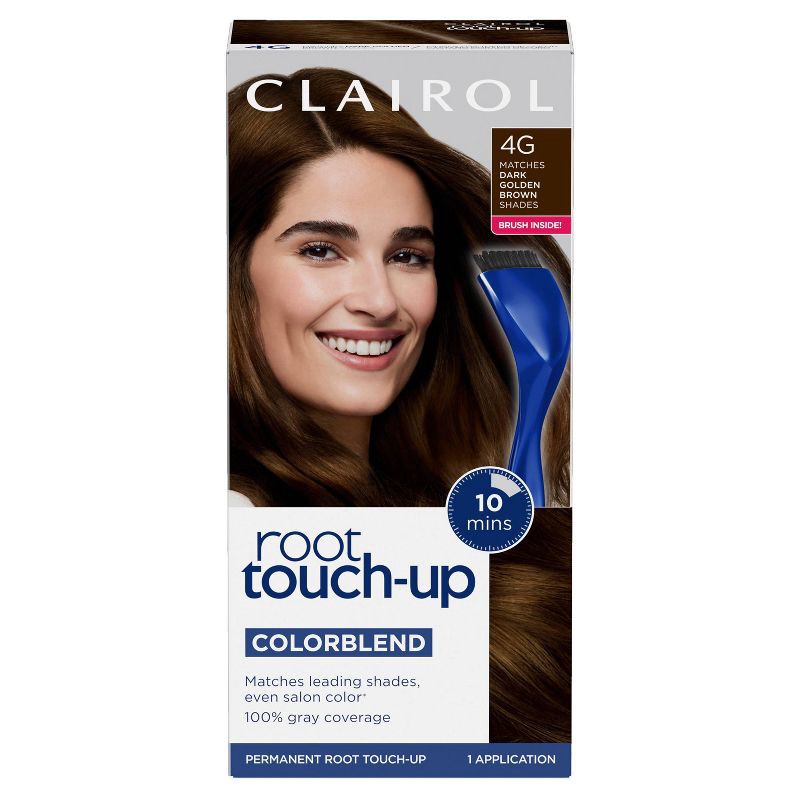 slide 1 of 8, Clairol Root Touch-Up Permanent Hair Color - 4G Dark Golden Brown - 1 kit, 4 gram