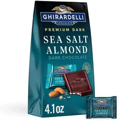GHIRARDELLI Premium Dark Sea Salt Almond SQUARES Medium Bag - 4.12oz