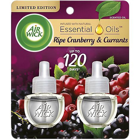 slide 1 of 1, Air Wick Plug In Ripe Cranberry Currants Air Freshener - 2 Count, 2 ct