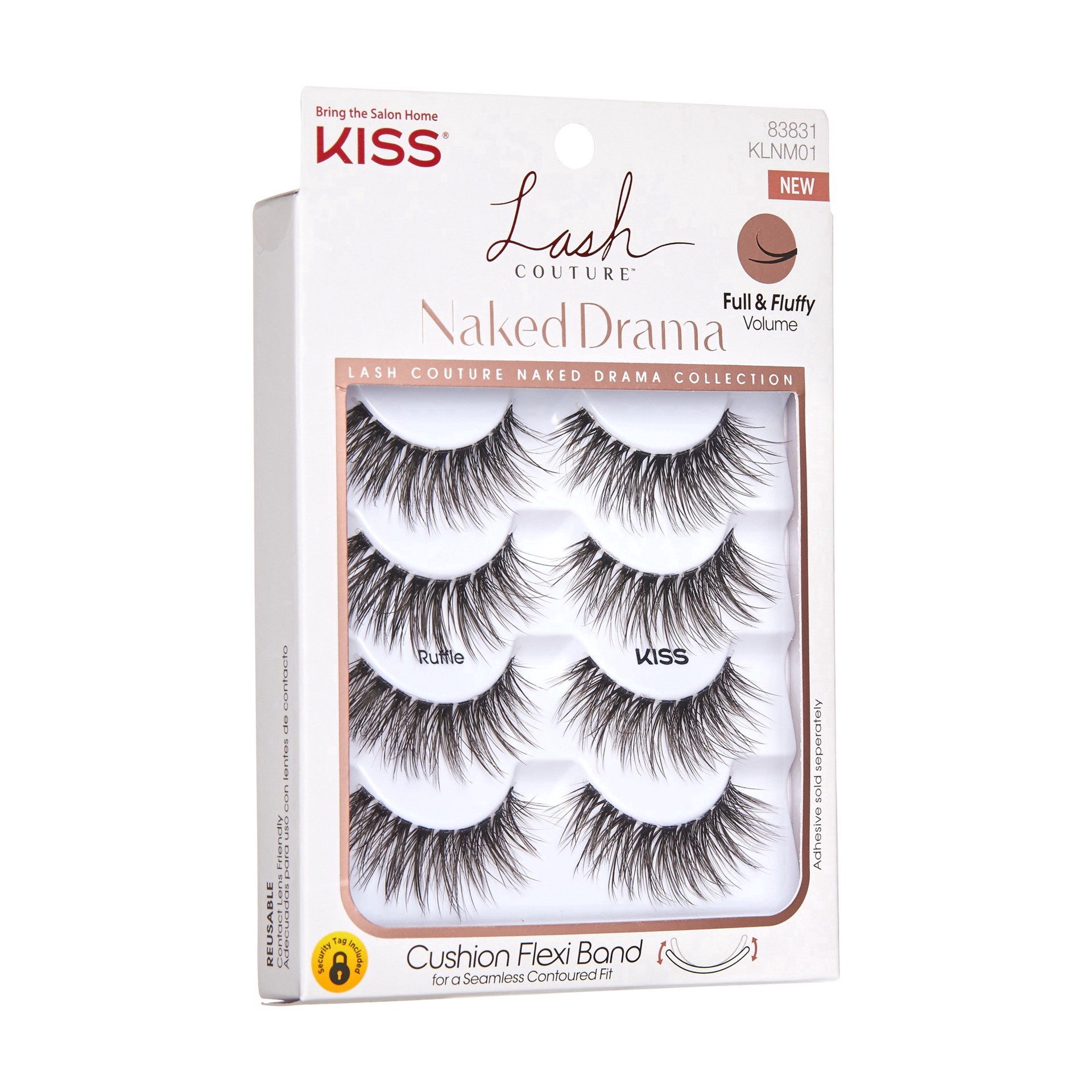 slide 55 of 55, KISS Lash Couture Naked Drama False Eyelashes Multipack, Ruffle, 4 Pairs, 1 ea