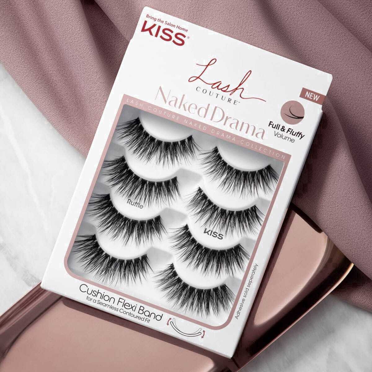 slide 9 of 55, KISS Lash Couture Naked Drama False Eyelashes Multipack, Ruffle, 4 Pairs, 1 ea