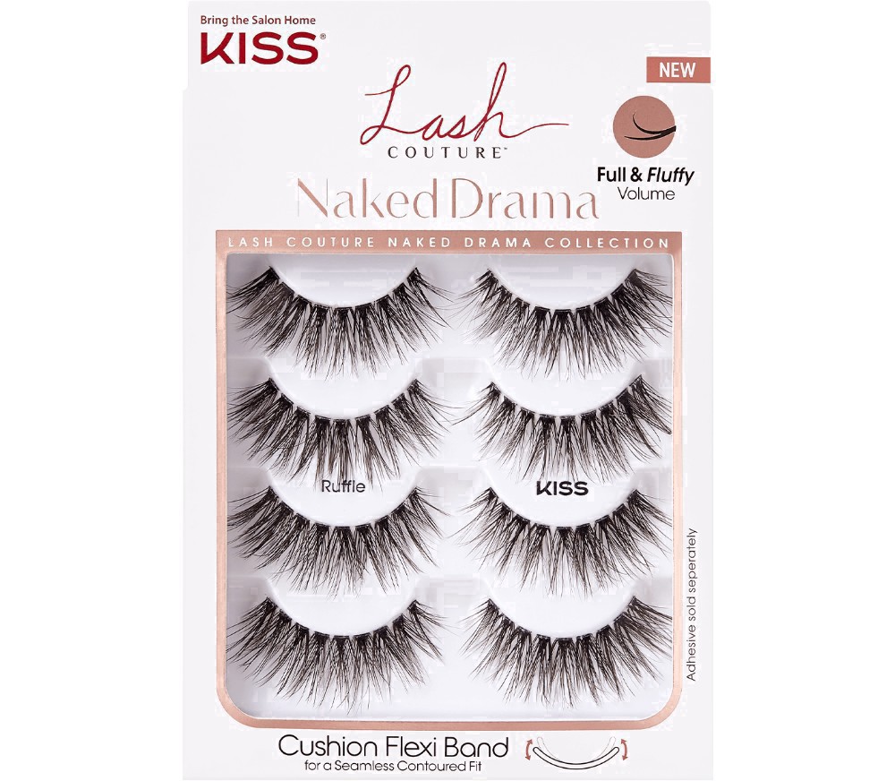 slide 43 of 55, KISS Lash Couture Naked Drama False Eyelashes Multipack, Ruffle, 4 Pairs, 1 ea