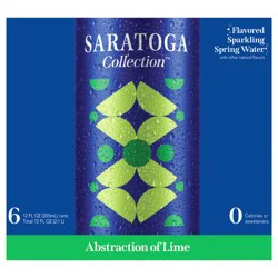 Saratoga Collection Abstraction of Lime Flavored Sparkling Spring Water 6 pk Cans