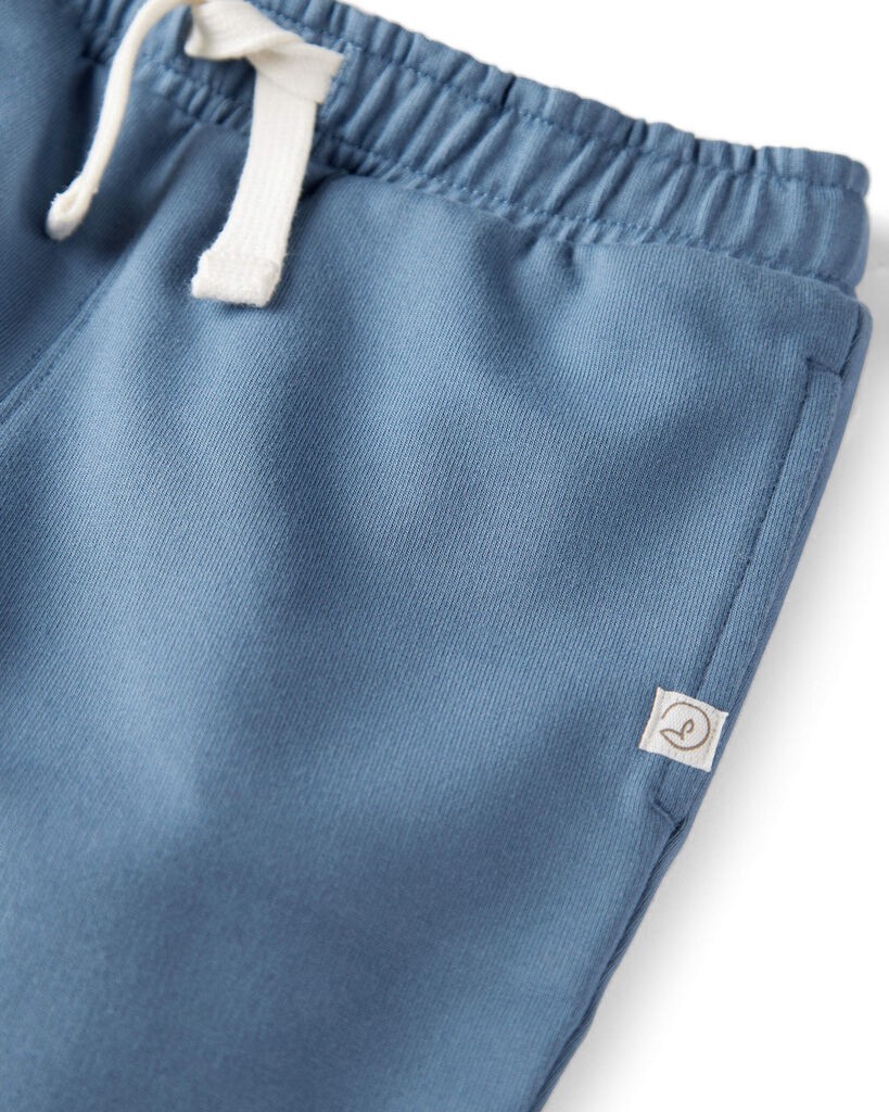 slide 4 of 5, Littleplanet Toddler 2-Pack Organic Cotton French Terry Sweatpants Summer Grey, Wells Blue 2T, 2T