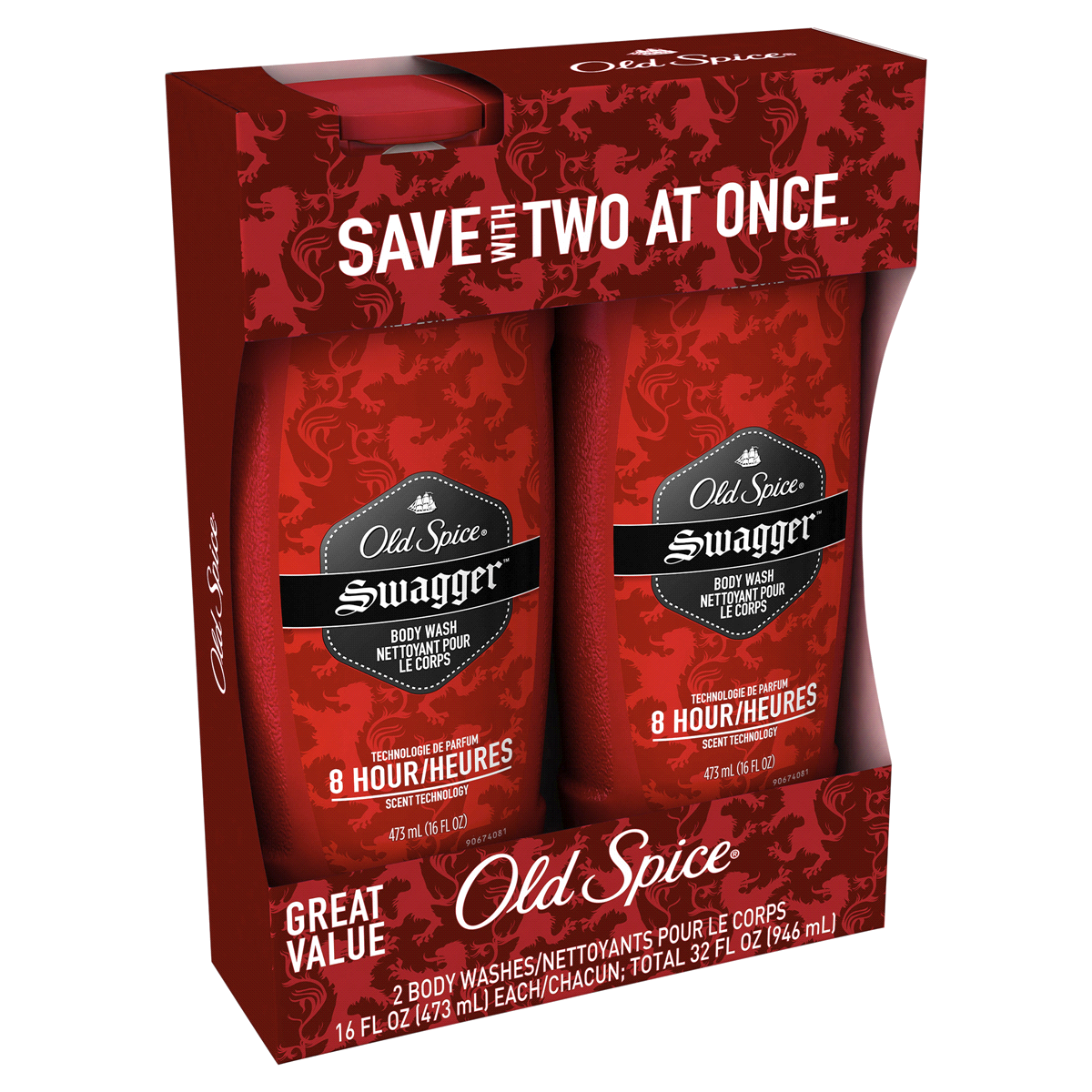 slide 2 of 4, Old Spice Red Zone Swagger Body Wash Twin Pack, 2 ct; 16 fl oz