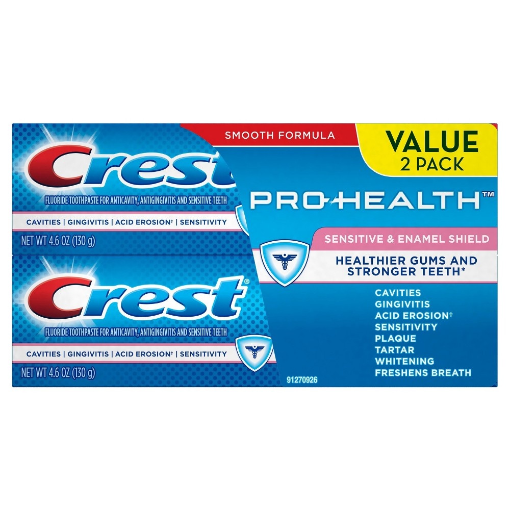 slide 5 of 6, Crest Pro-Health Sensitive and Enamel Shield Toothpaste, 2 ct; 4.6 oz