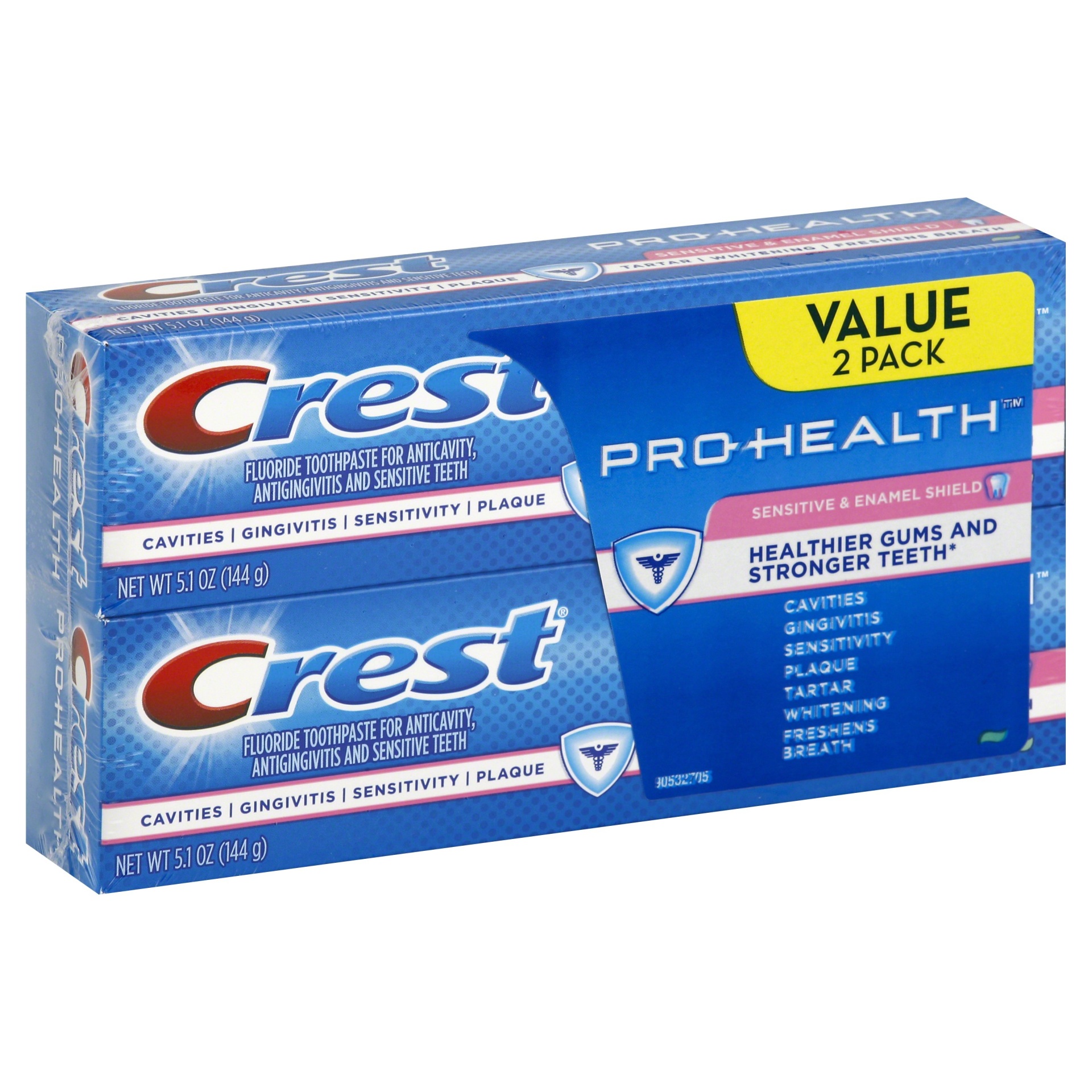 slide 1 of 6, Crest Pro-Health Sensitive and Enamel Shield Toothpaste, 2 ct; 4.6 oz