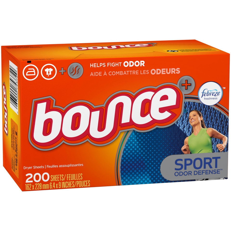 slide 2 of 2, Bounce Sport Fabric Softener Dryer Sheets, 200 ct