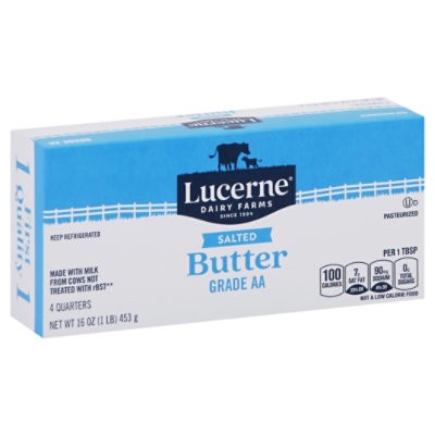 slide 1 of 1, Lucerne Butter Salted Sweet Cream 4 Quarters - 16 Oz, 16 oz