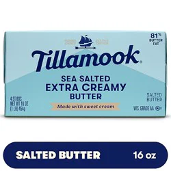 Tillamook Extra Creamy Salted Butter Sticks Multipack - 4-16 Oz