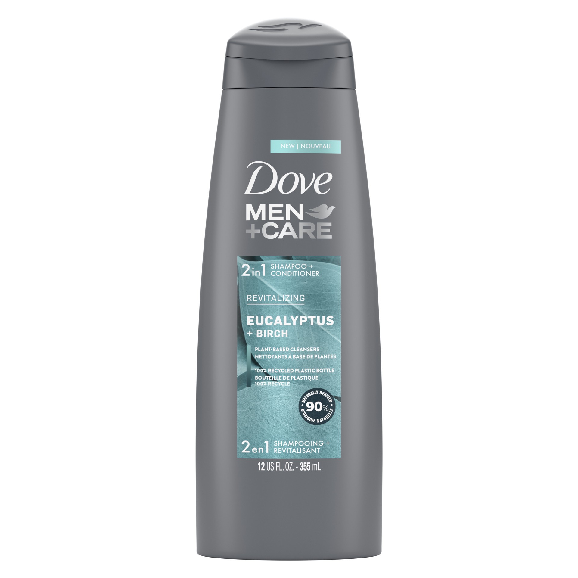 slide 1 of 4, Dove Men+Care 2 in 1 Shampoo & Conditioner Eucalyptus & Birch, 12 oz, 12 oz