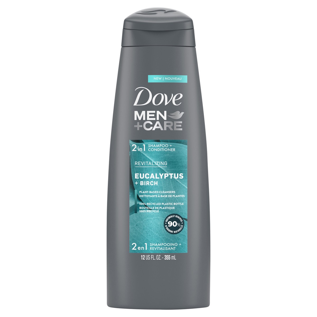 slide 1 of 4, Dove Men+care 2 In 1 Shampoo & Conditioner Eucalyptus & Birch 12 Oz, 12 fl oz