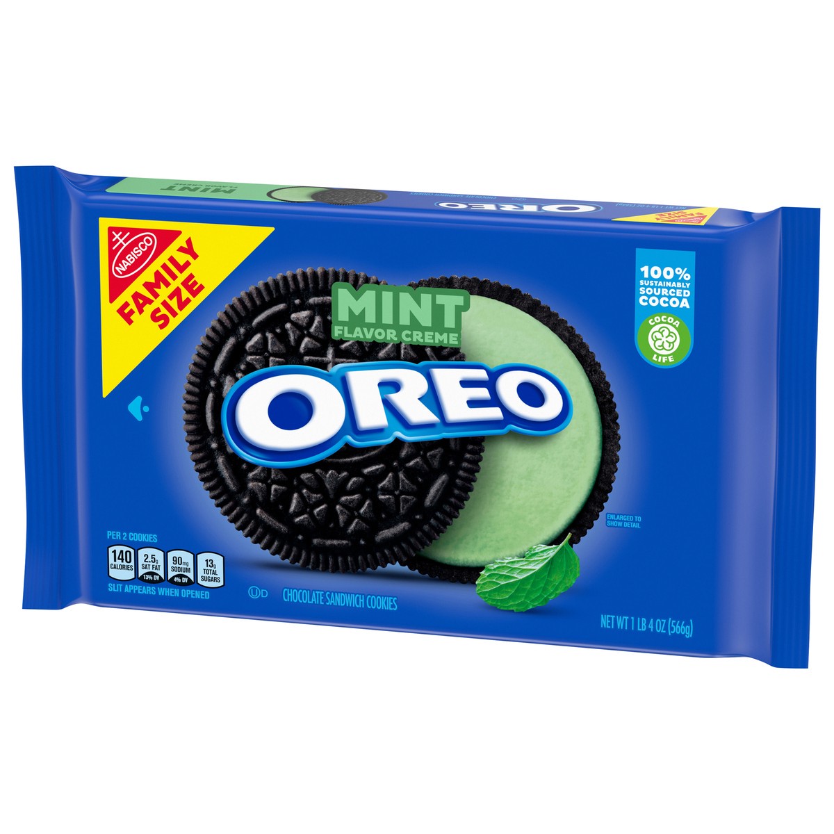 slide 6 of 9, OREO Mint Flavor Creme Chocolate Sandwich Cookies Family Size - 20oz, 