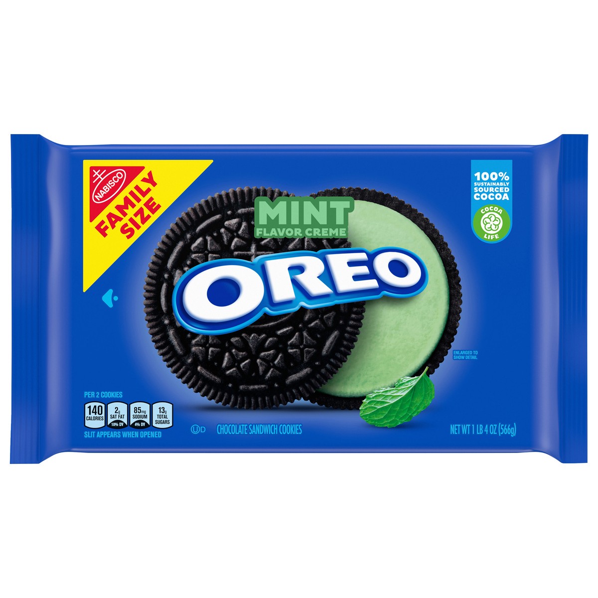 slide 9 of 9, OREO Mint Flavor Creme Chocolate Sandwich Cookies Family Size - 20oz, 