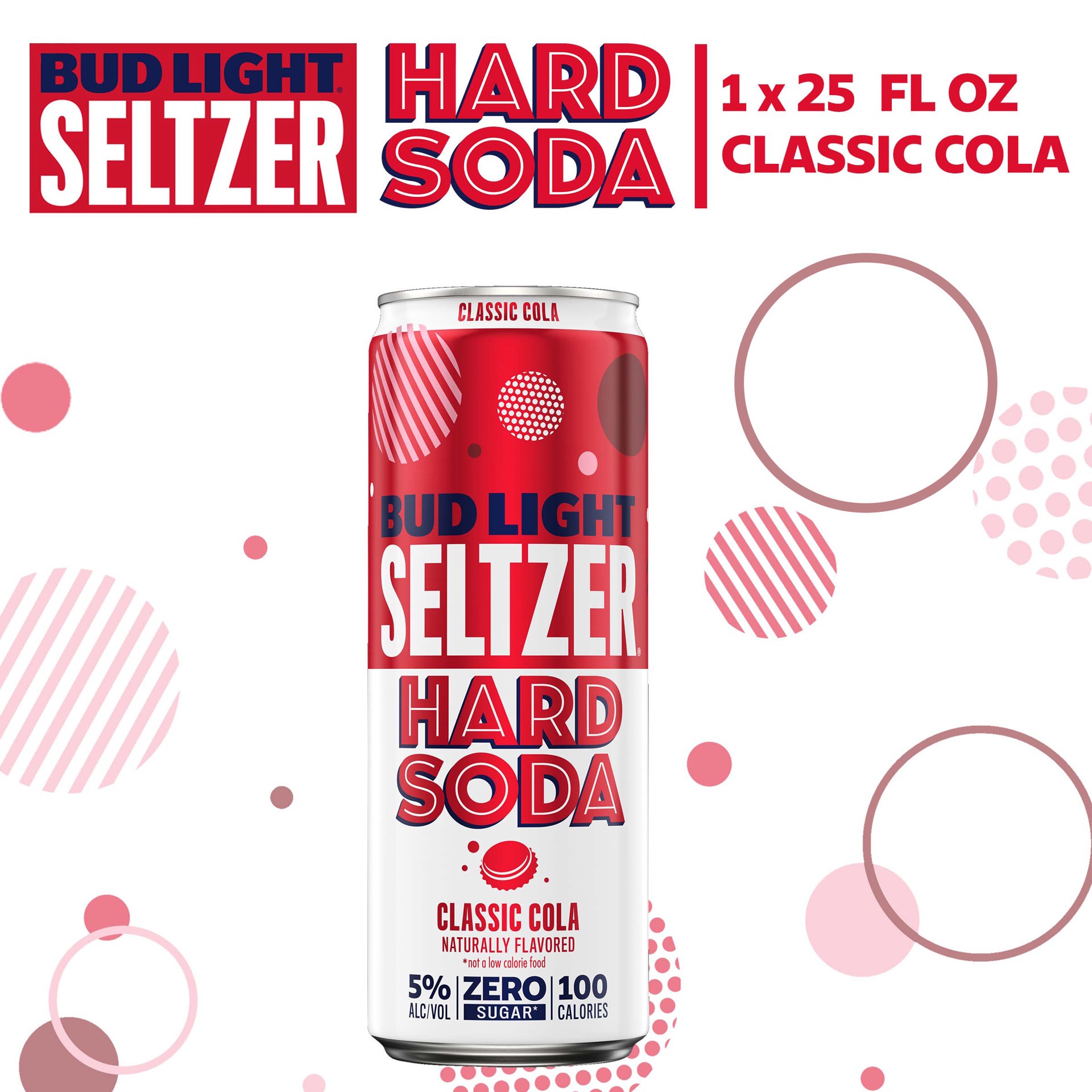 slide 2 of 7, Bud Light Hard Seltzer Classic Cola Hard Soda, Gluten Free, 25 FL OZ Slim Can, 25 fl oz