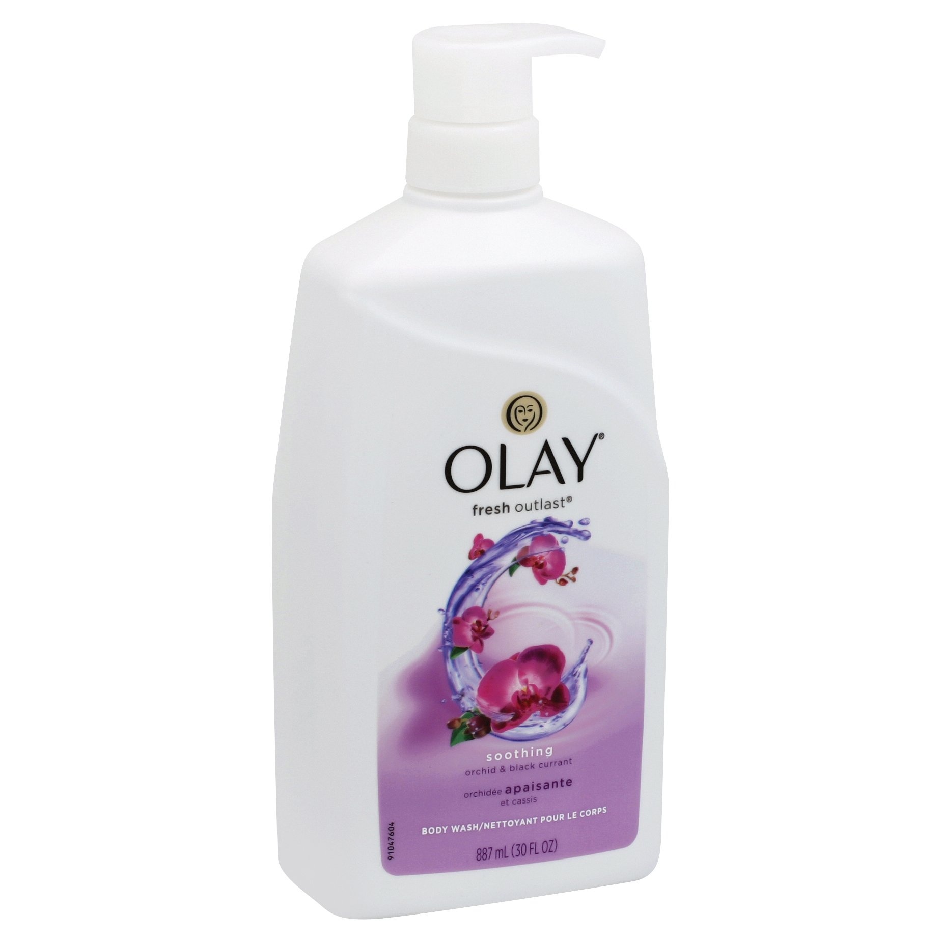 slide 1 of 3, Olay Fresh Outlast Soothing Orchid & Black Currant Body Wash Pump, 30 oz