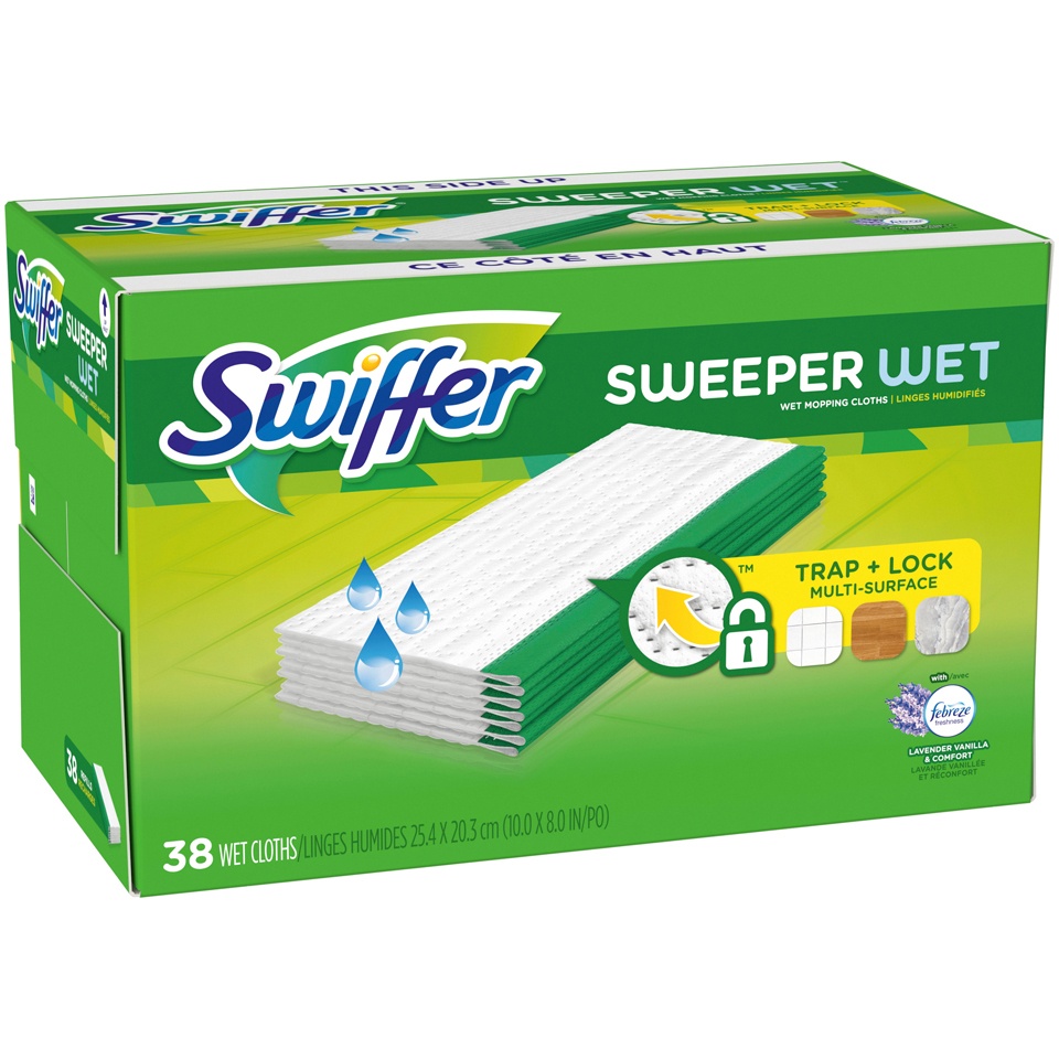 slide 2 of 2, Swiffer Sweeper Wet Refills With Febreze Lavender Vanilla & Comfort, 38 ct