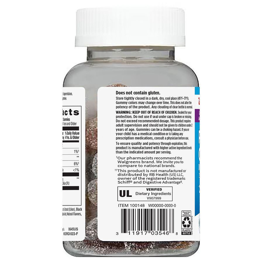 slide 3 of 4, Walgreens Probiotic Gummies, 60 ct