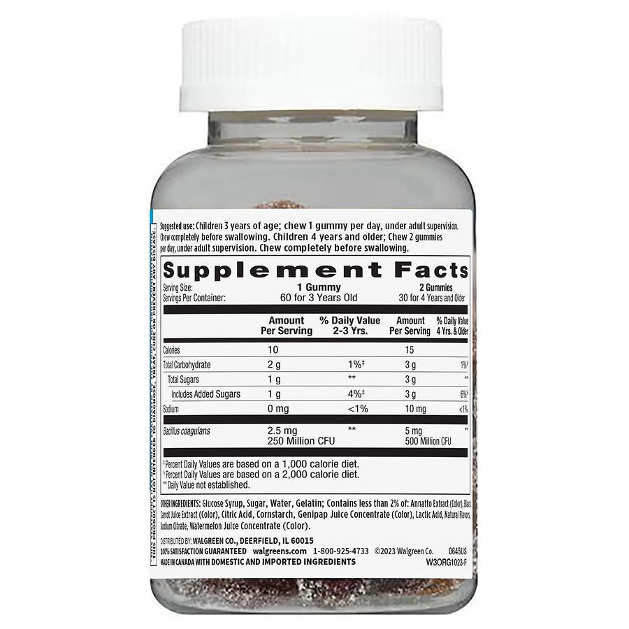 slide 4 of 4, Walgreens Probiotic Gummies, 60 ct