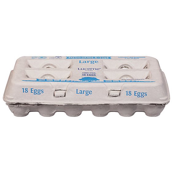 slide 1 of 1, Lucerne Eggs Large Grade A Family Pack - 18 Count, 18 ct