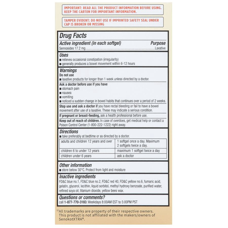 slide 2 of 4, Walgreens Senna Extra Strength Softgels, 200 ct