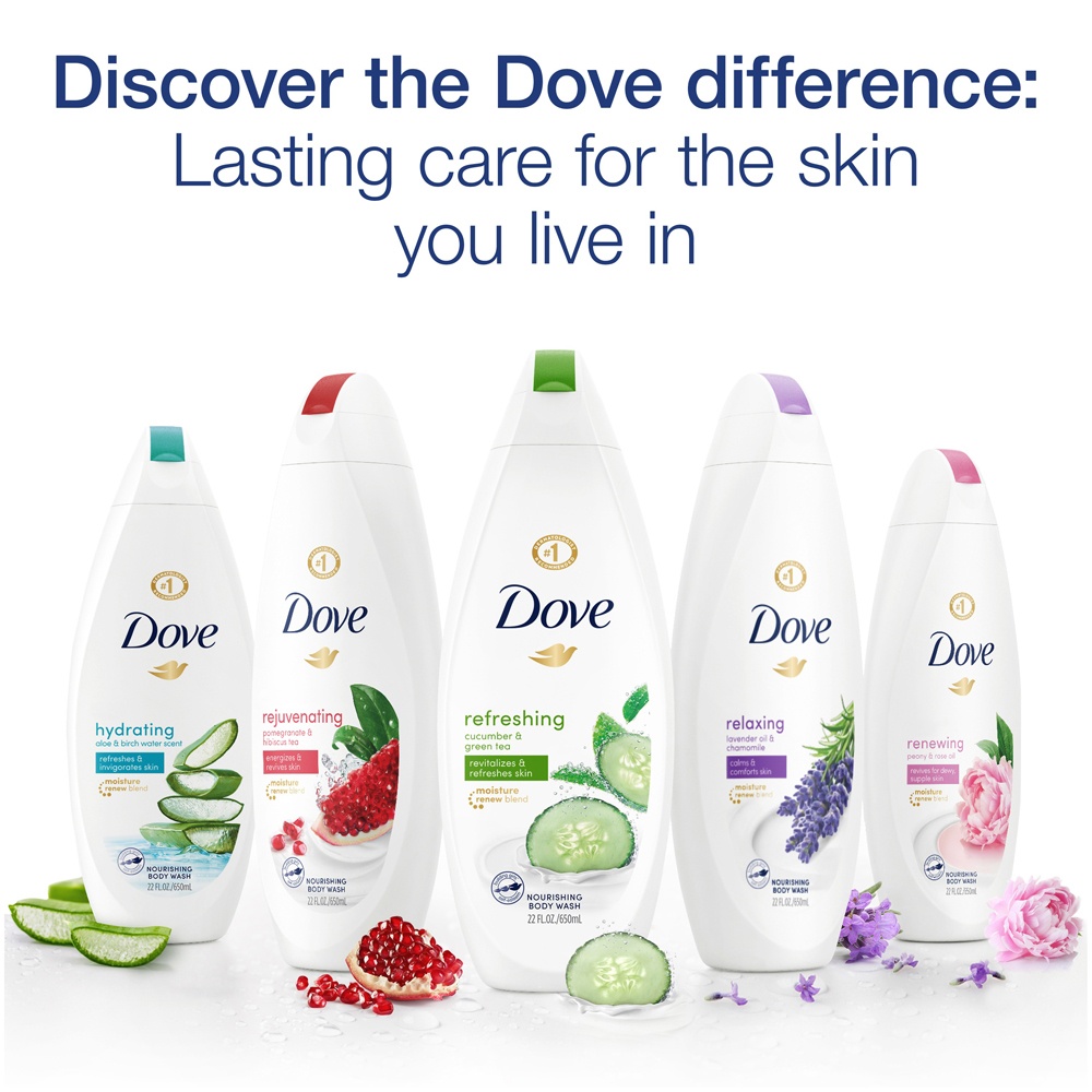 slide 2 of 5, Dove Cucumber And Green Tea Body Wash, 22 oz