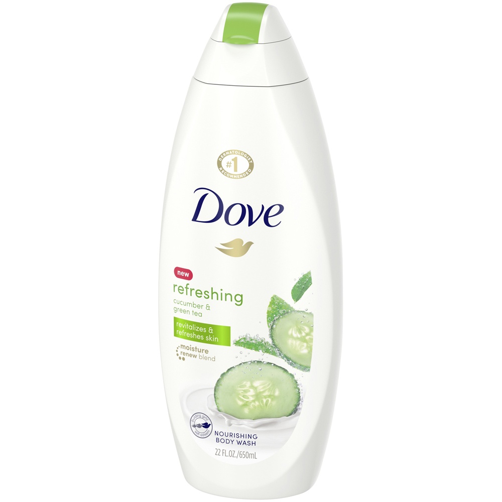 slide 4 of 5, Dove Cucumber And Green Tea Body Wash, 22 oz