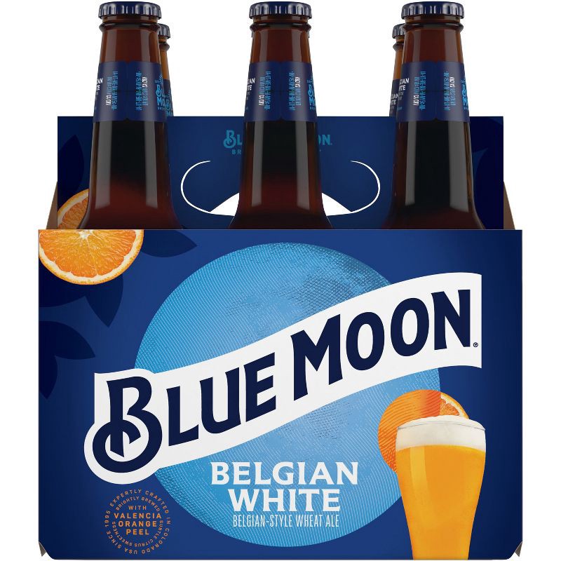 slide 7 of 7, Blue Moon Belgian White Wheat Ale Beer - 6pk/12 fl oz Bottles, 6 ct; 12 fl oz