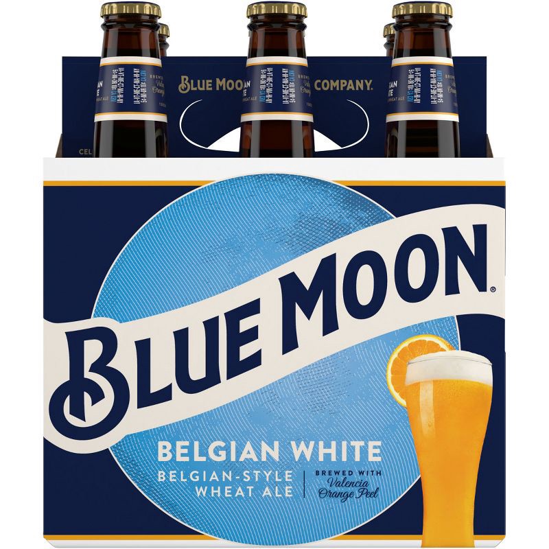 slide 7 of 9, Blue Moon Belgian White Wheat Ale Beer - 6pk/12 fl oz Bottles, 6 ct; 12 fl oz