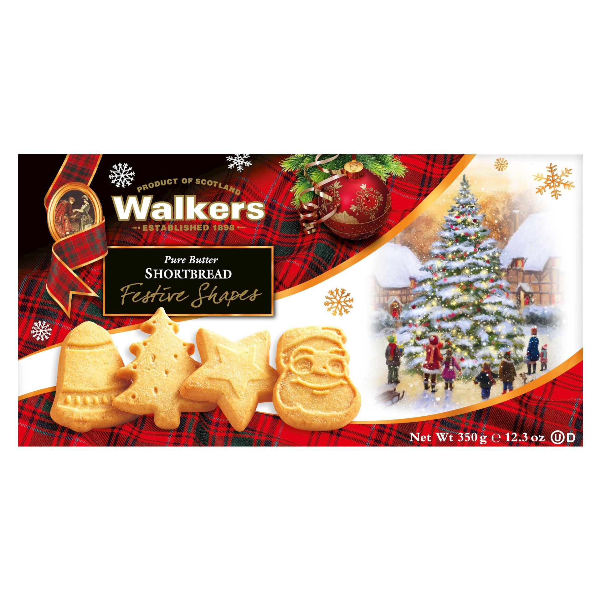 slide 1 of 1, Walkers Shortbread Festive Shapes Pure Butter Cookies, 12.3 oz