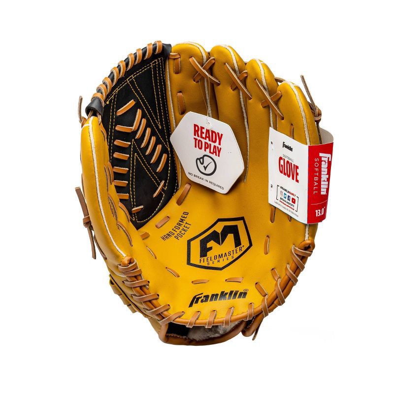 slide 3 of 3, Franklin Sports Softball Slowpitch 13" Glove Fieldmaster - Yellow, 1 ct