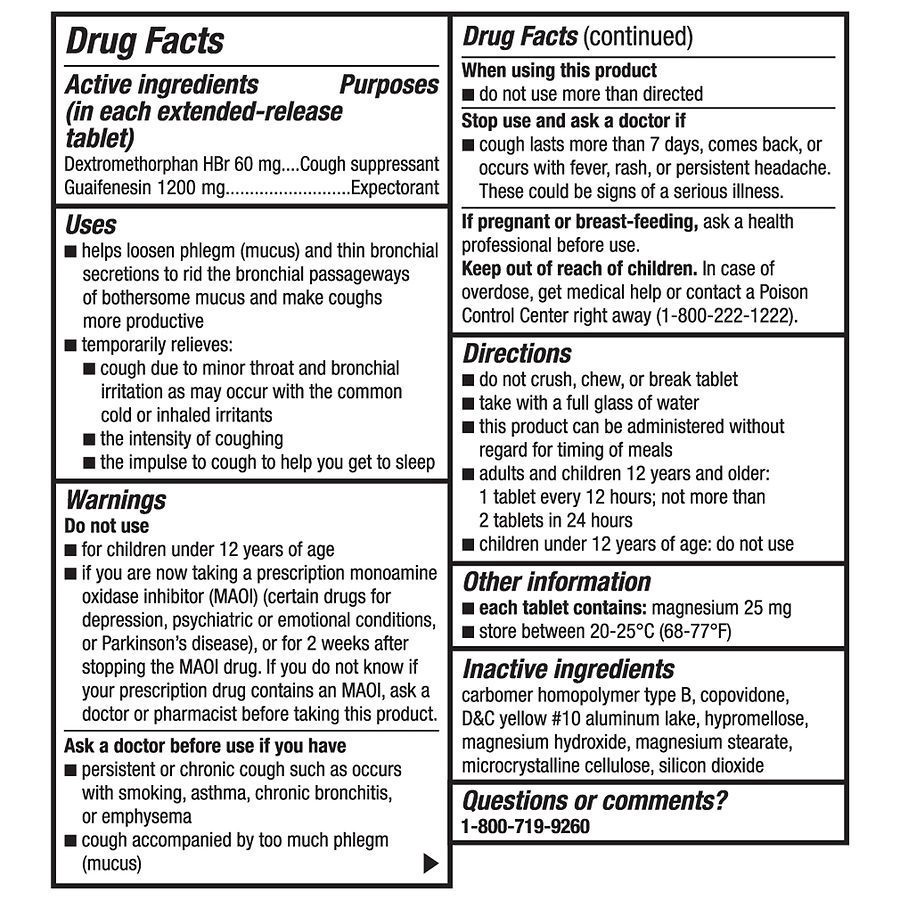 slide 5 of 5, Walgreens Mucus Relief DM, Maximum Strength, 12 Hour Extended-Release Tablets, 14 ct