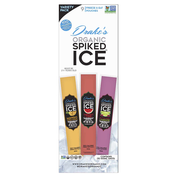 slide 1 of 1, Drake's Organic Spiked Ice Variety Box, 100 ml