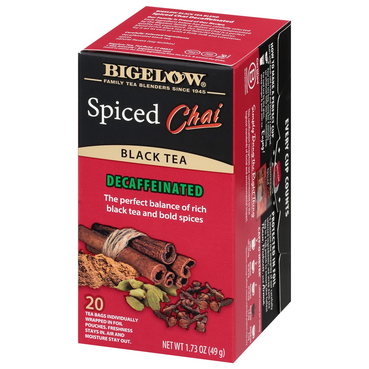 slide 2 of 9, Bigelow Decaffeinated Spiced Chai Black Tea 20 Tea Bags - 20 ct, 20 ct