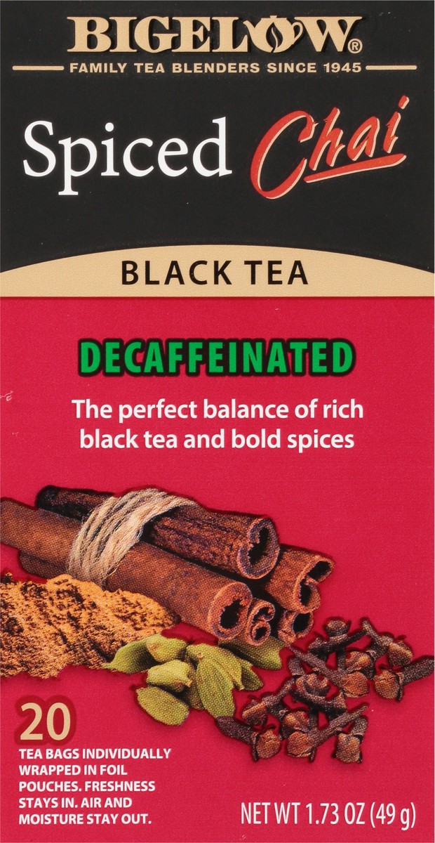 slide 5 of 9, Bigelow Decaffeinated Spiced Chai Black Tea 20 Tea Bags - 20 ct, 20 ct