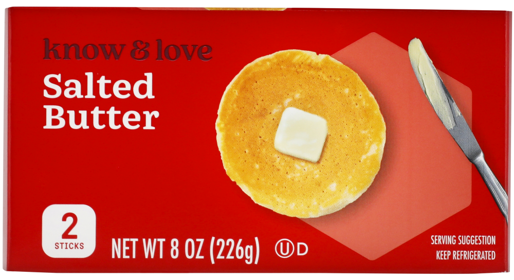 slide 1 of 1, Know & Love Know And Love Salted Butter Sticks 8 Ounces, 8 oz