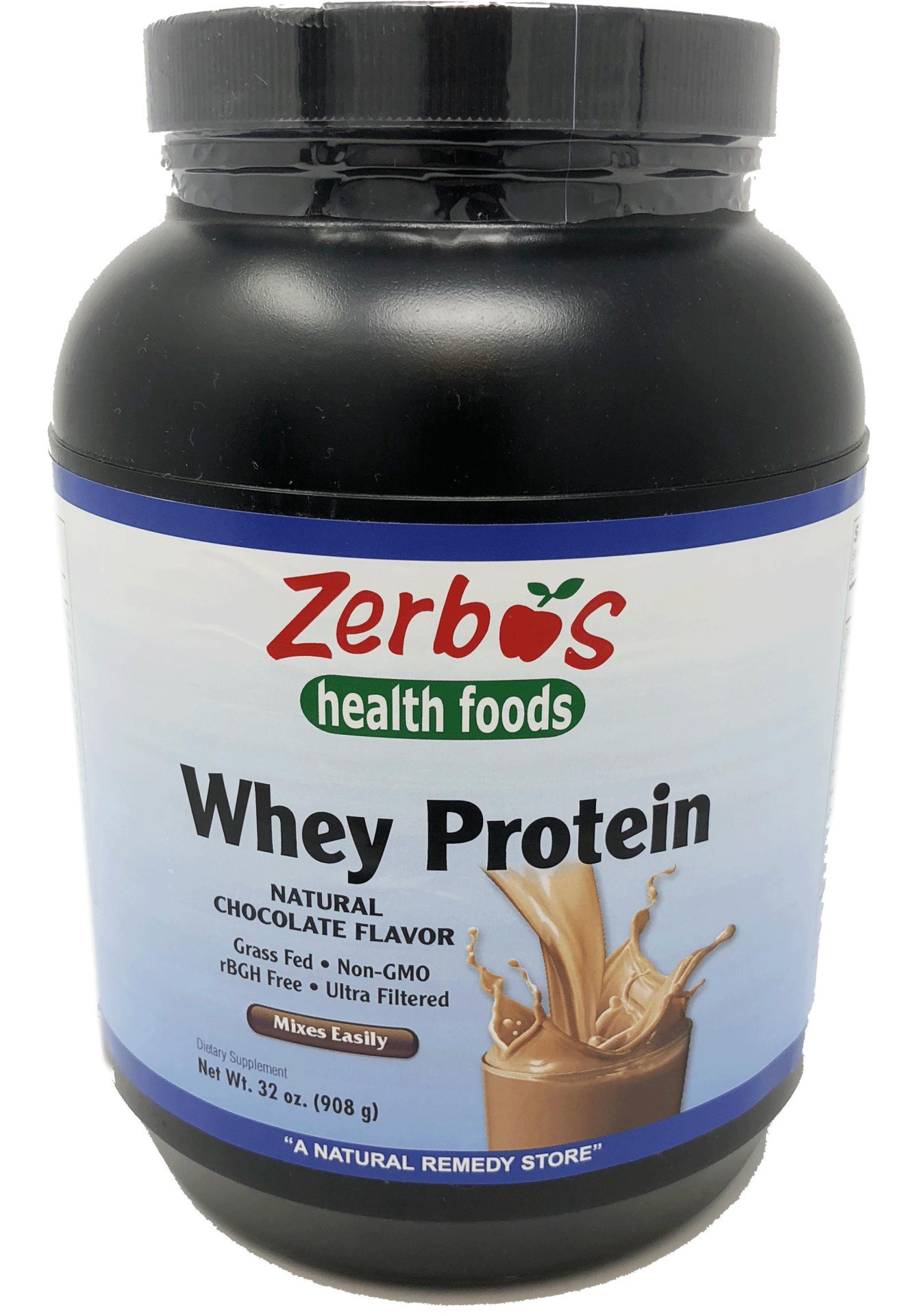 slide 1 of 1, Zerbos / Reliance Chocolate Whey Protein, 32 oz