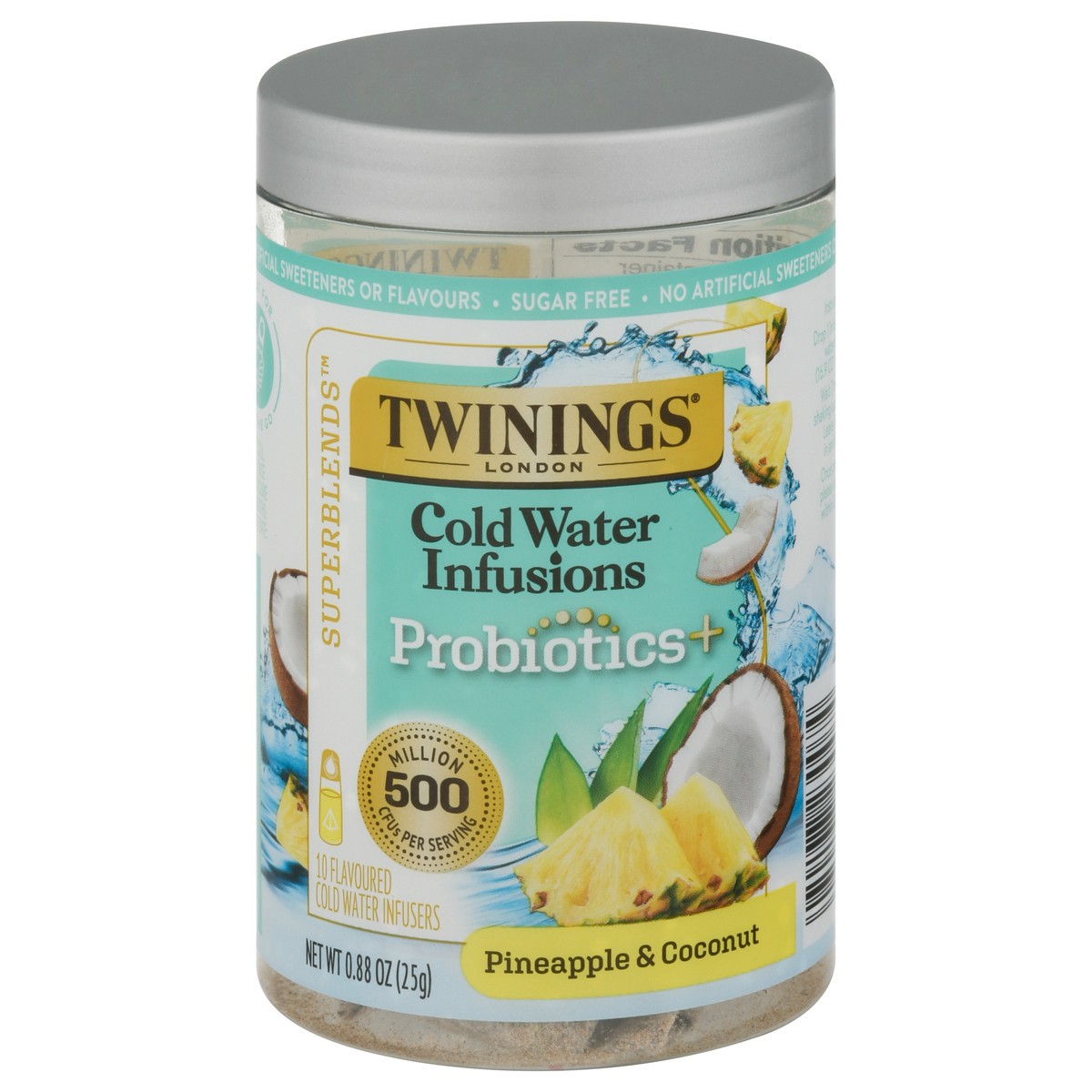 slide 1 of 13, Twinings Of London Superblends Pineapple & Coconut Probiotics+ Cold Water Infusion Tea, 0.88 oz