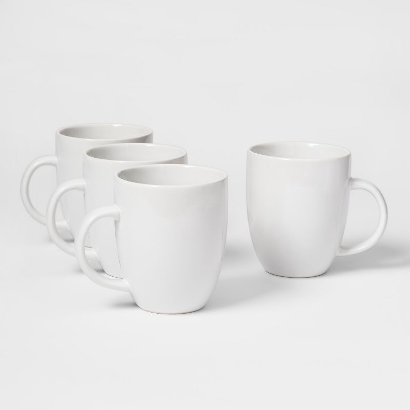 slide 2 of 3, 16.57oz Porcelain Coupe Coffee Mug White – Threshold™: Microwave & Dishwasher Safe, Hot Beverages, All Ages, 16.57 oz